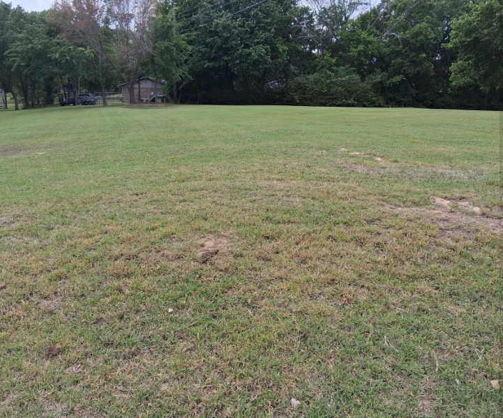 Wide shaded lot mowed clean across an open field in McAlester, OK